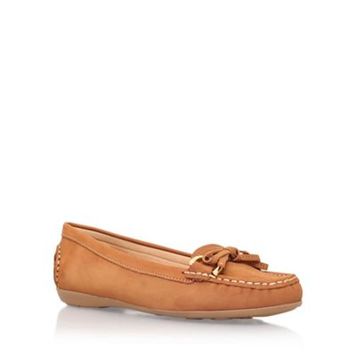 Brown 'cally' flat slip on loafer